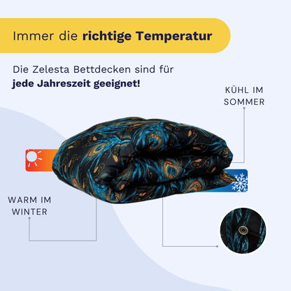 Zelesta Wonderbed 4 Seasons double - Peacock Feathers