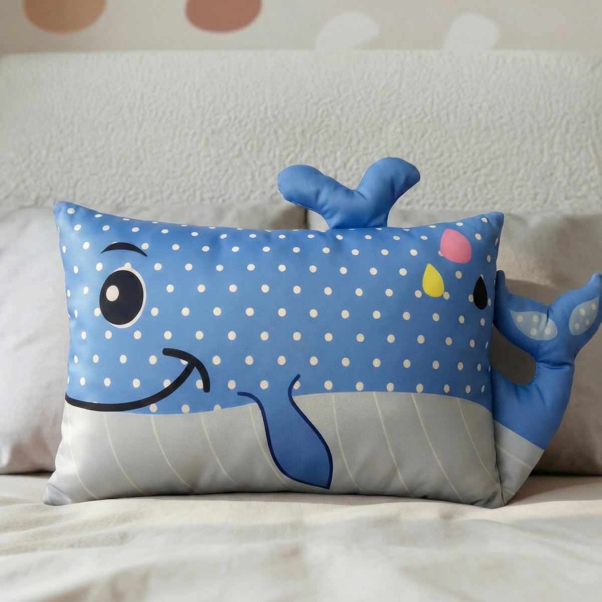 Kinderkissen Wally Wal - Blau/Grau