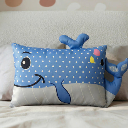 Kinderkissen Wally Wal - Blau/Grau