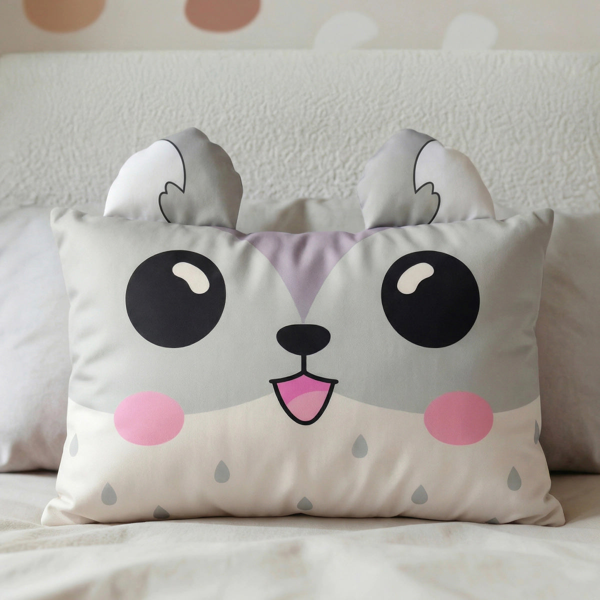 Kinderkissen Wimmy Waschbär - Grau