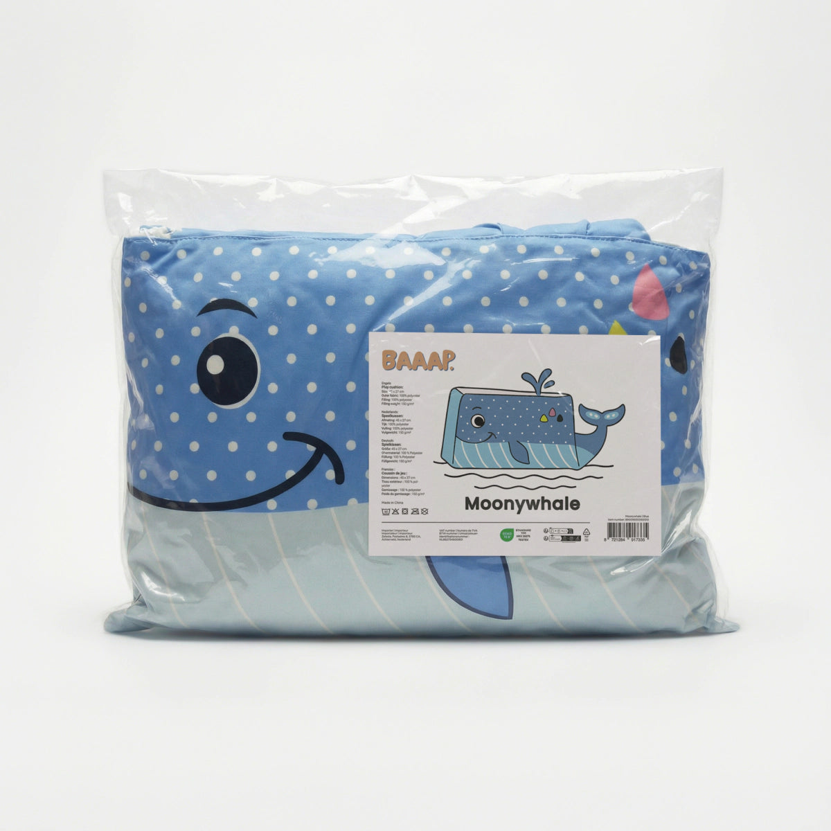 Kinderkissen Wally Wal - Blau/Grau