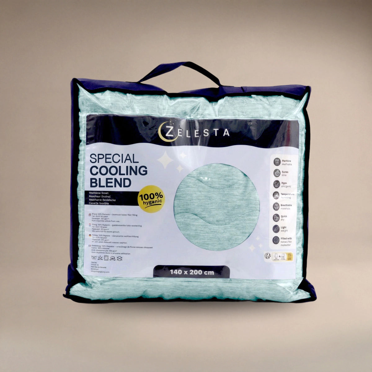Zelesta Special Cooling Blend Sommerbettdecke - Frisches Mintgrün