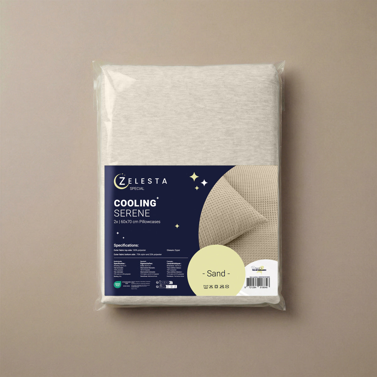 Zelesta Special Cooling Serene Kissenbezug Set von 2 - Sand