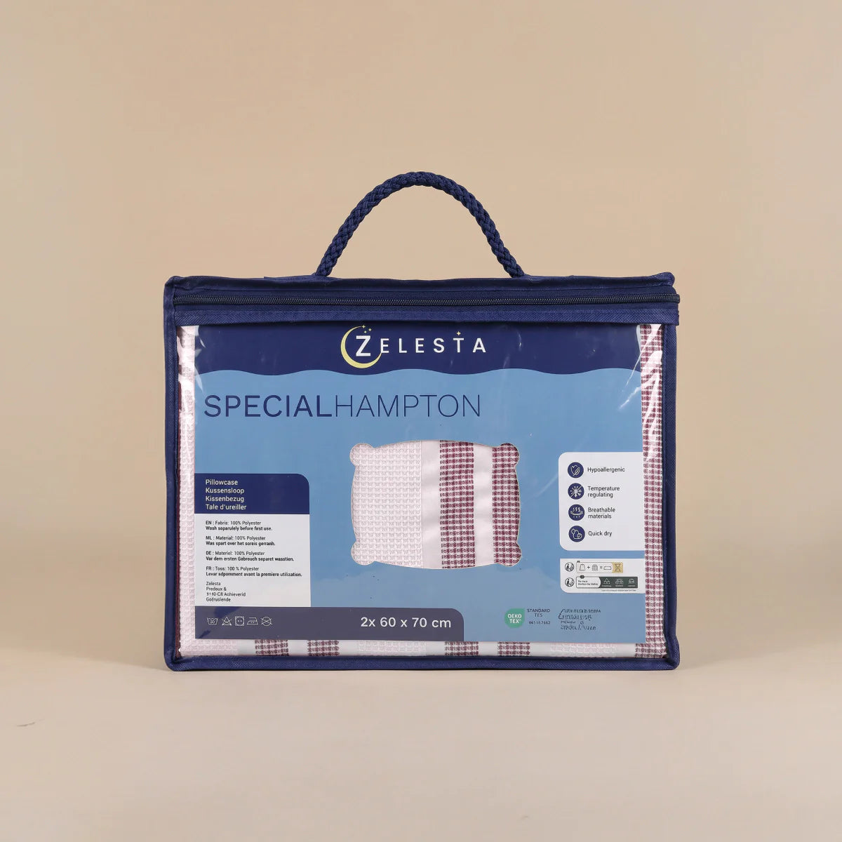 Zelesta Special Hampton Kissenbezug 2er-Set - Bordeauxrot