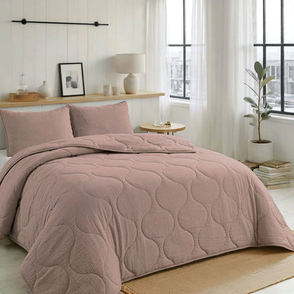 Zelesta Special Seersucker Sommerbettdecke - Puder Rosa