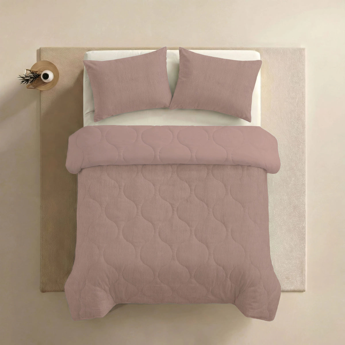 Zelesta Special Seersucker Sommerbettdecke - Puder Rosa