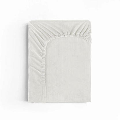 Samt-Spannbettlaken Creme