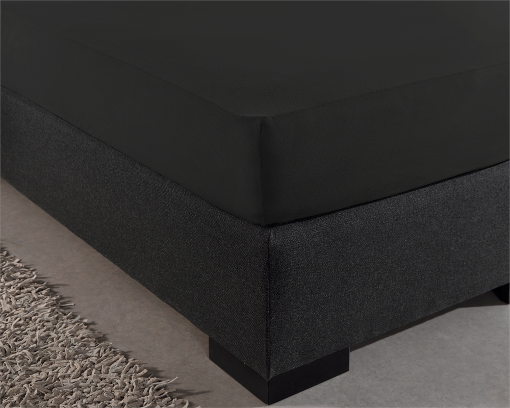 Spannbetttuch Doppel Jersey Schwarz