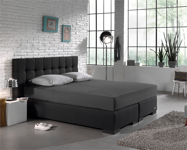 Spannbetttuch Single Jersey Anthrazit