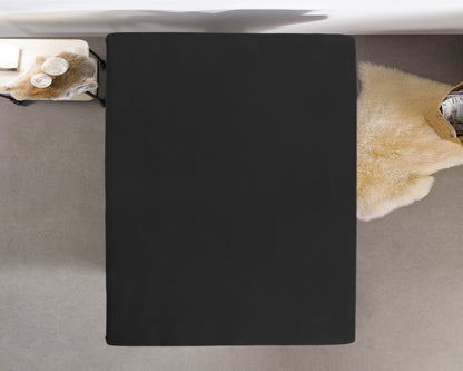 Spannbetttuch Single Jersey Schwarz