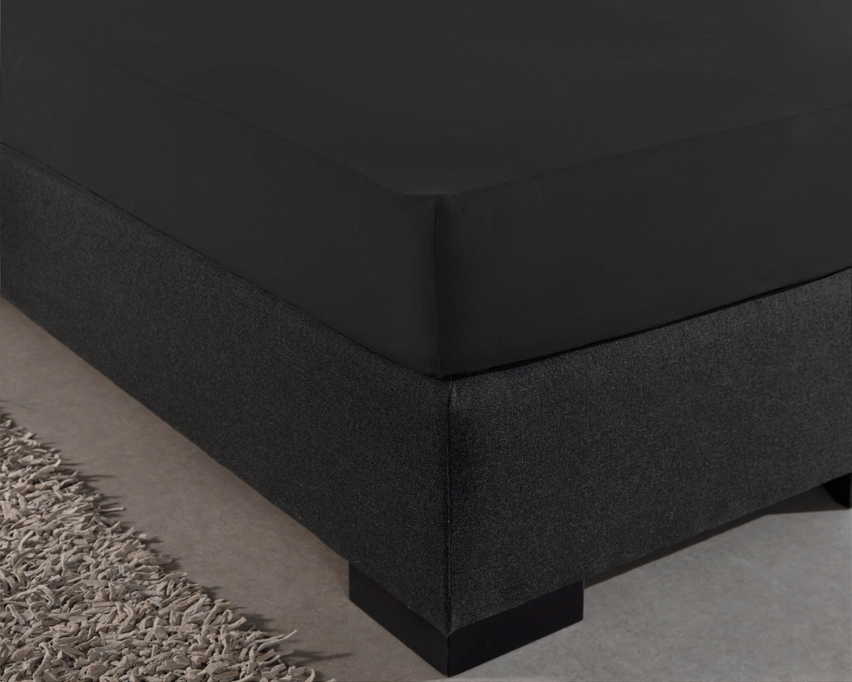 Spannbetttuch Single Jersey Schwarz