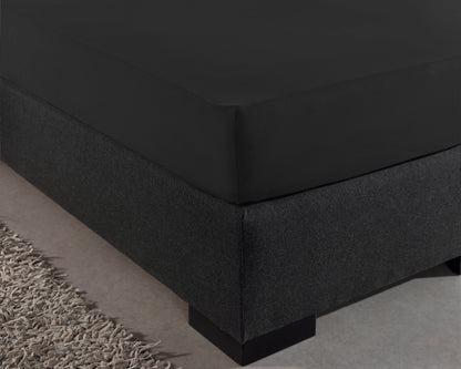 Spannbetttuch Single Jersey Schwarz